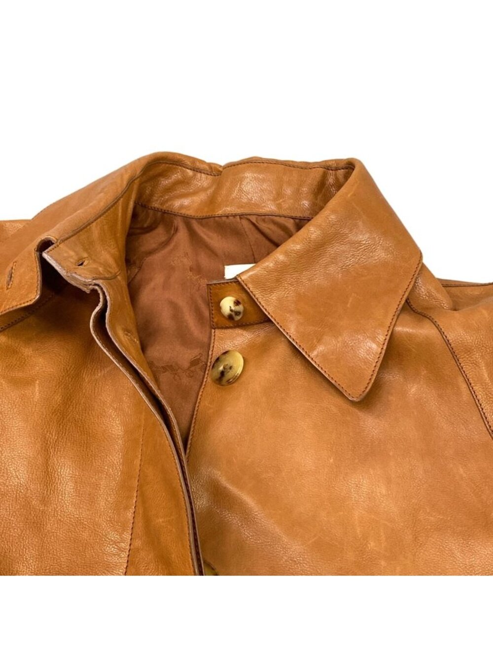 Hermes Coat 38 M Brown Soutien Collar Cowhide - Picture 12 of 14